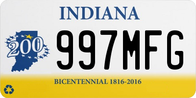 IN license plate 997MFG