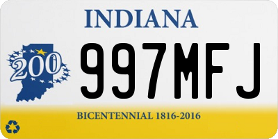 IN license plate 997MFJ