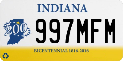 IN license plate 997MFM