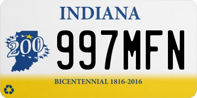 IN license plate 997MFN