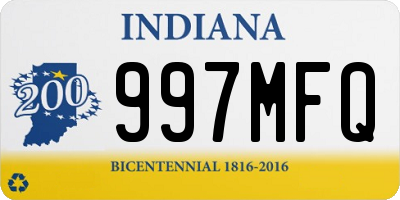 IN license plate 997MFQ