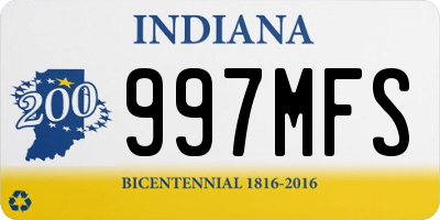 IN license plate 997MFS