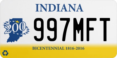 IN license plate 997MFT