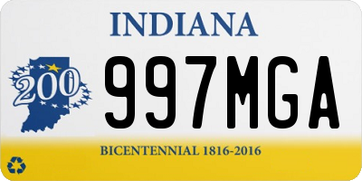 IN license plate 997MGA