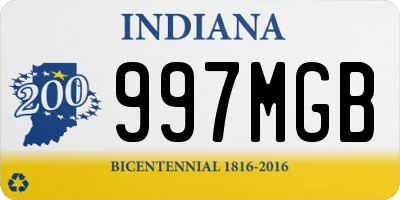 IN license plate 997MGB