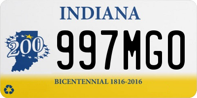 IN license plate 997MGO