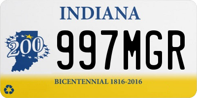 IN license plate 997MGR