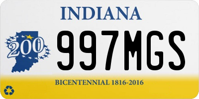 IN license plate 997MGS