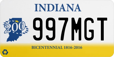 IN license plate 997MGT