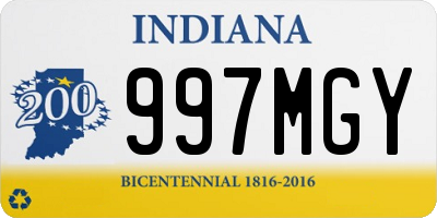 IN license plate 997MGY