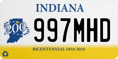 IN license plate 997MHD