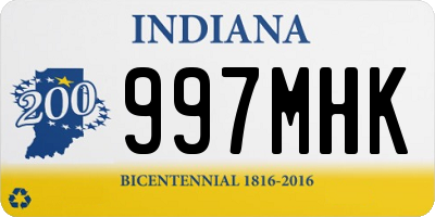 IN license plate 997MHK