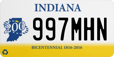 IN license plate 997MHN