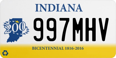 IN license plate 997MHV