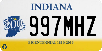IN license plate 997MHZ