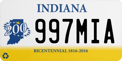 IN license plate 997MIA