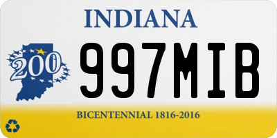 IN license plate 997MIB