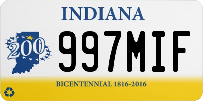 IN license plate 997MIF