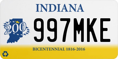 IN license plate 997MKE
