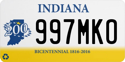 IN license plate 997MKO