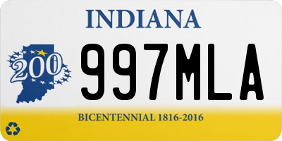 IN license plate 997MLA