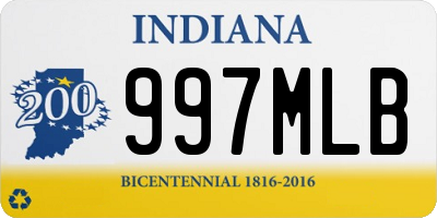 IN license plate 997MLB
