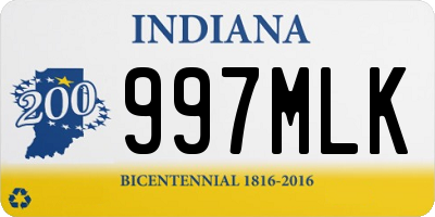 IN license plate 997MLK