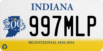 IN license plate 997MLP