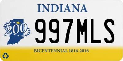 IN license plate 997MLS