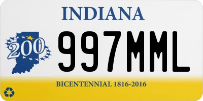 IN license plate 997MML