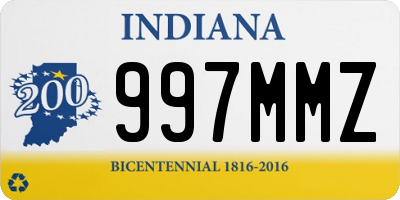 IN license plate 997MMZ