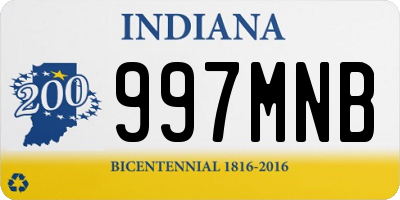 IN license plate 997MNB