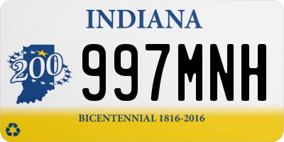 IN license plate 997MNH