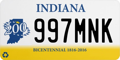 IN license plate 997MNK