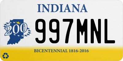 IN license plate 997MNL
