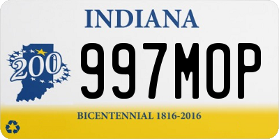 IN license plate 997MOP