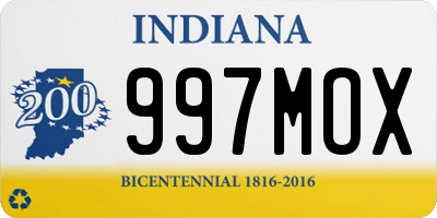 IN license plate 997MOX