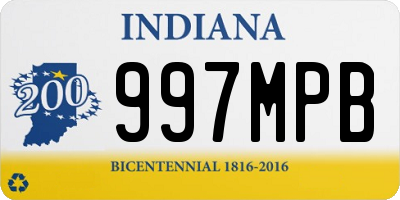 IN license plate 997MPB