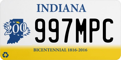 IN license plate 997MPC