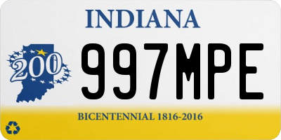 IN license plate 997MPE