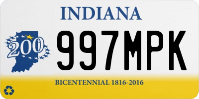 IN license plate 997MPK