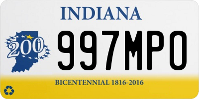 IN license plate 997MPO