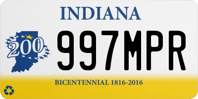 IN license plate 997MPR