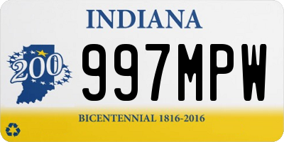 IN license plate 997MPW