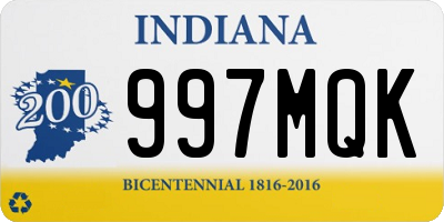 IN license plate 997MQK