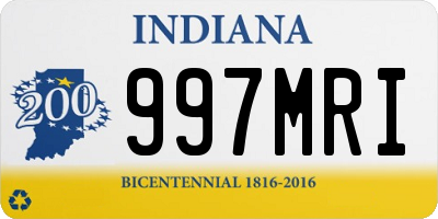 IN license plate 997MRI