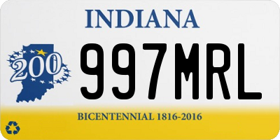 IN license plate 997MRL