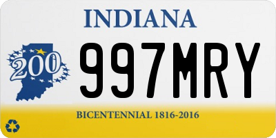 IN license plate 997MRY