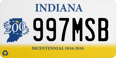 IN license plate 997MSB