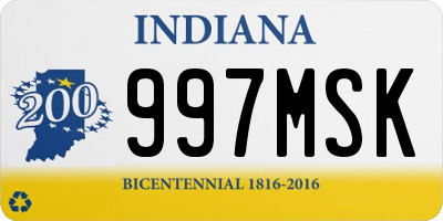 IN license plate 997MSK